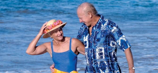 old couple on beach