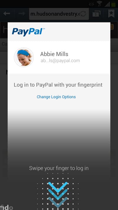 PayPal fingerprint tech on Galaxy S5