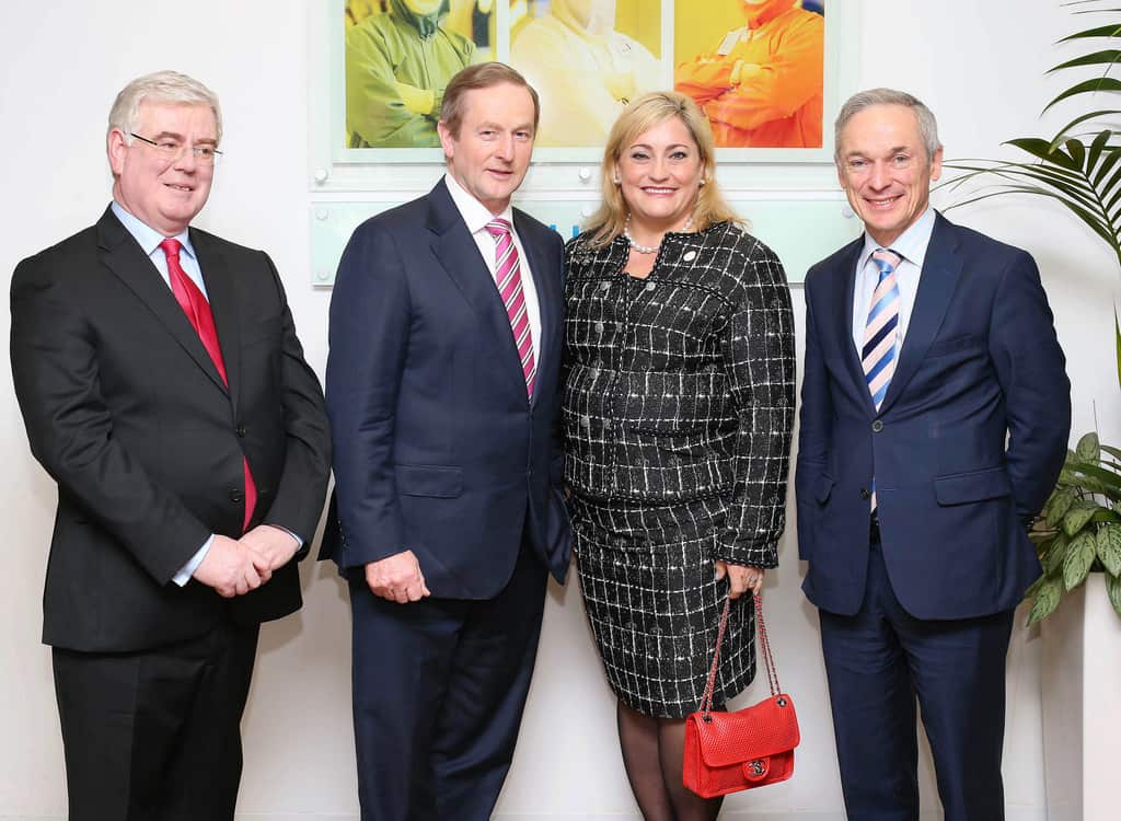 Tanaiste Eamon Gilmore; Taoiseach Enda Kenny; Intel president, Renée J. James; Minister Richard Bruton TD