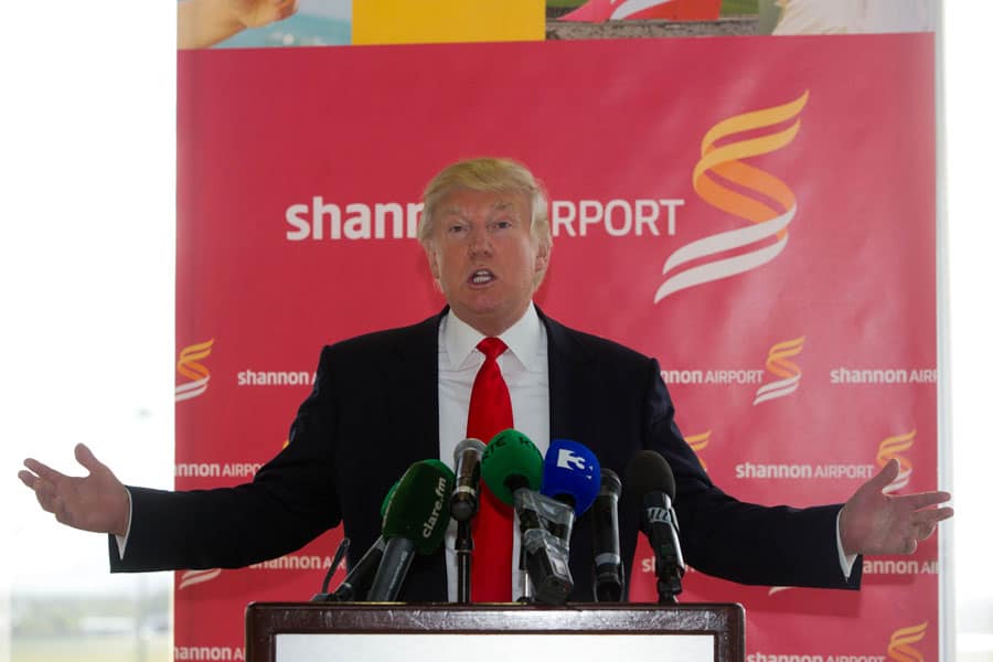 During a press briefing at the airport, Trump promised to create 'hundreds of jobs' in Ireland.