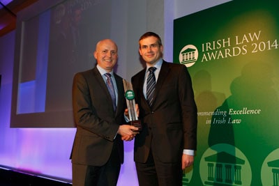 Flor McCarthy and John McCarthy of McCarthy Solicitors, winners of the Legal Website of the Year Award at the Irish Law Awards