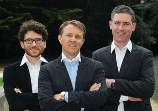 Pictured at UCD are Dr Eoin Syron, co-founder, OxyMem; Wayne Byrne, CEO, OxyMem and Professor Eoin Casey, co-founder, OxyMem