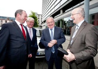 Dr Brian Motherway, chief executive of SEAI; John McSweeney, head of Innovation at ESB; Minister for Communications, Energy and Natural Resources, Pat Rabbitte TD and; Tom Kelly, divisional manager at Enterprise Ireland.