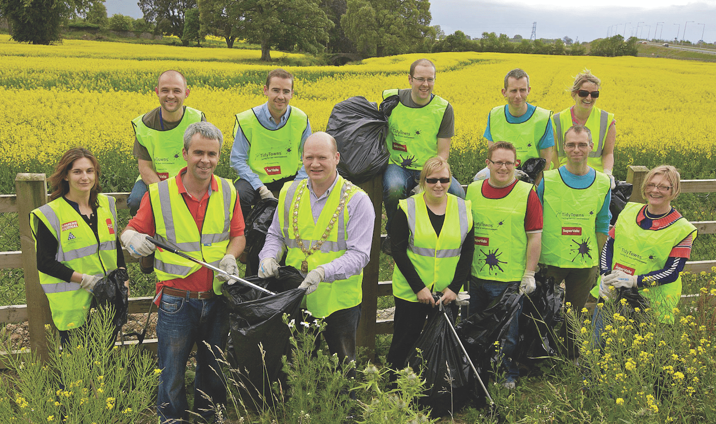 The State Street team taking part in a Tidy Towns initiative