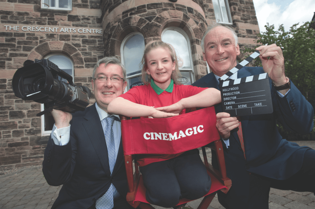 Kieran McLoughlin, president and CEO, The Worldwide Ireland Funds with John Fitzpatrick, chairman, The American Ireland Fund at Cinemagic, one of the hundreds of organisations supported by the Funds