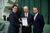 Stephen O’Reilly, sales manager, SAS Ireland; Tommy Breen, CEO, DCC; Ian Hyland, CEO, Business & Finance