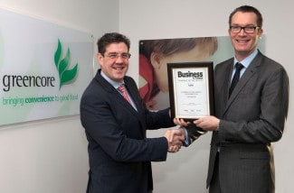 Stephen O’Reilly, Sales Manager, SAS Ireland with Patrick Coveney, CEO, Greencore Group