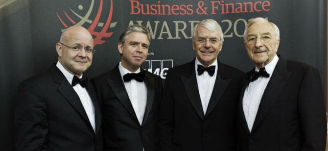 Shaun Murphy, KPMG; Ian Hyland, Business & Finance, Sir John Major; Martin Naughton, Glen Dimplex