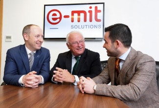 Finian Nally, technical director, E-MIT Solutions; Finbarr Crowley, non-executive chairman, E-MIT Solutions; Eamon Moore, managing director, E-MIT Solutions