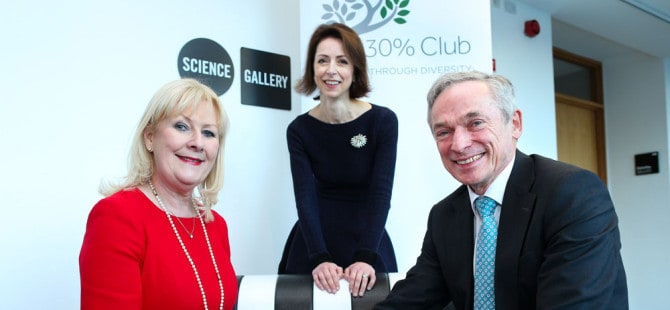 Pictured at the official launch of the 30% Club in Ireland were Marie O’Connor, partner at PwC and 30% Club leader in Ireland; Helena Morrissey CBE, CEO of Newton Investment Management and founder of 30% Club in the UK; and Minister Richard Bruton