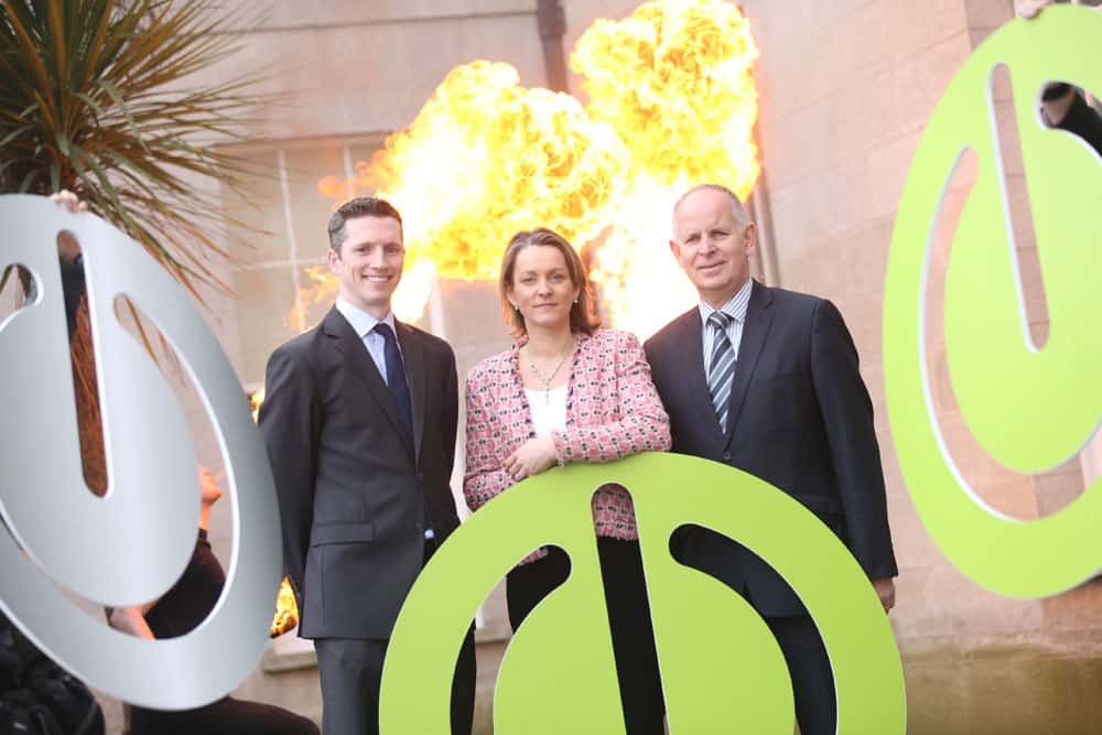 Dr Simon Boucher, CEO, IMI; Sasha Wiggins, CEO Barclays Bank Ireland; and Brendan Jennings, Managing Partner, Deloitte.