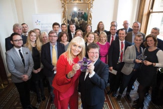 RTÉ’s Miriam O’Callaghan with the top five Employers of the Year for LGBT Equality: EY, IBM, Accenture, Deutsche Bank and Microsoft