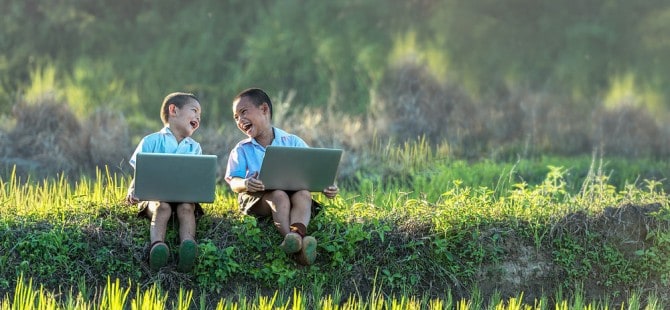 children laptops business happy success