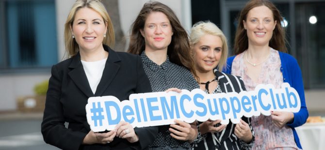 Dell EMC and GirlCrew launch Supper Club for female entrepreneurs**  Picture shows from left Aisling Keegan, Vice President and General Manager for Dell EMC Ireland;Louisamay Hanrahan, co-founder of dating app Luvguru;Louise Dunne, co-founder of beauty app Glissed; and Pamela Newenham, Co-Founder of GirlCrew at the launch of the Dell EMC Supper Club