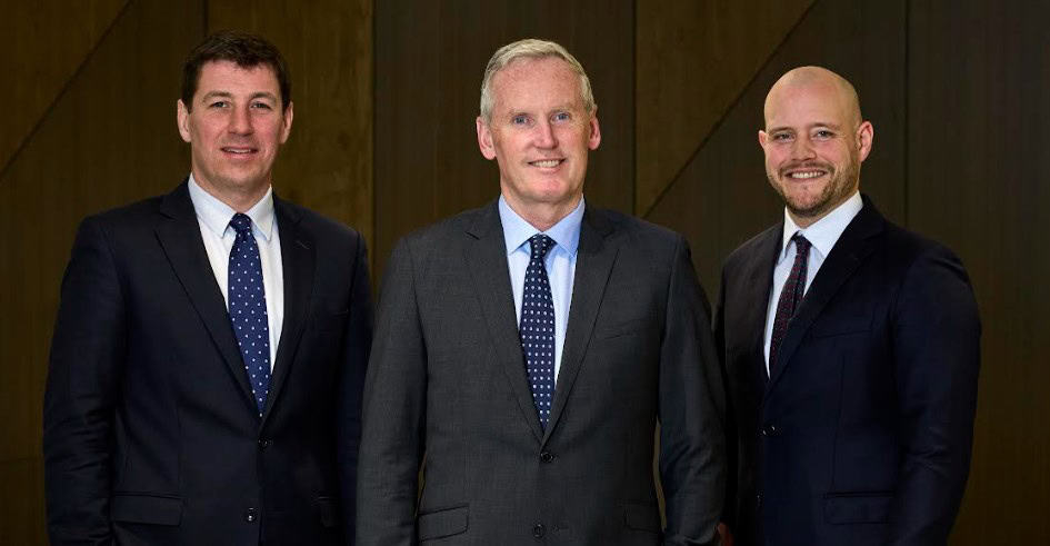Pictured: JP McDowell, Managing Partner of Fieldfisher Ireland LLP (centre) with newly appointed partners Jonathan Moore (left) and Johan Verbruggen (right).